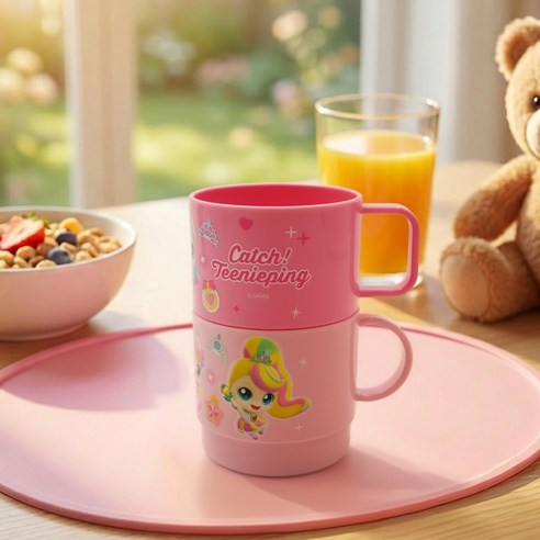 르번 프린세스 캐치티니핑 도형컵 230ml x 2종 세트 이미지 2