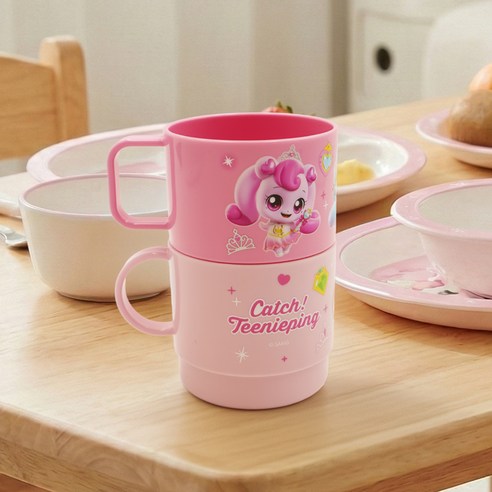 르번 프린세스 캐치티니핑 도형컵 230ml x 2종 세트 이미지 3