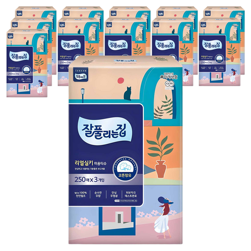 잘풀리는집 리얼실키 미용티슈 2겹 250매입, 36개 솔직 후기 | 실사용자 리뷰 분석 - 상품 이미지 1