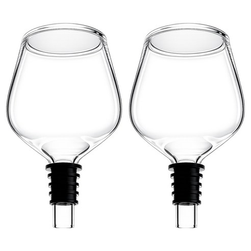 발룬피니 내열유리 병나발 와인잔 컵, 270ml, 2개