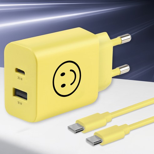 모잇 PD25W 2포트 PPS 초고속충전기 + CtoC 케이블 1.3m 이미지 2