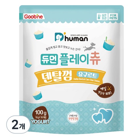 듀먼 강아지 플레이츄 덴탈껌 10p, 요구르트, 100g, 2개