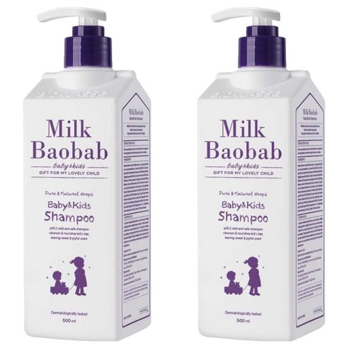 밀크바오밥 베이비&키즈 샴푸, 500ml, 2개