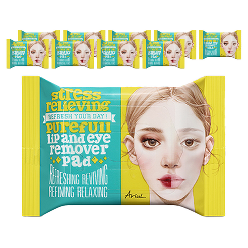 아리얼 스트레스 릴리빙 퓨어풀 립앤아이 리무버 패드 30p, 55g, 10개