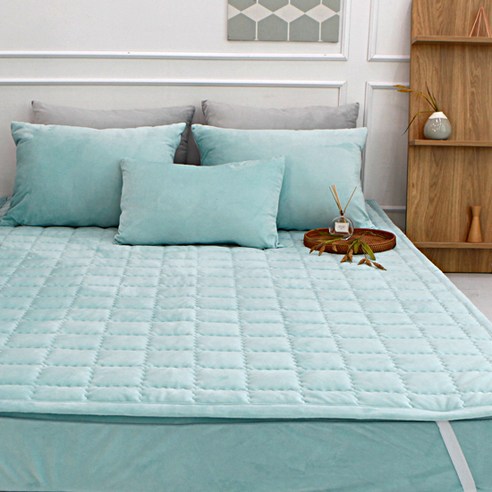 보몽드 마이크로화이버 극세사 고정밴드 누빔패드 겸 카페트 후기 분석 - 밴딩 디테일 컷