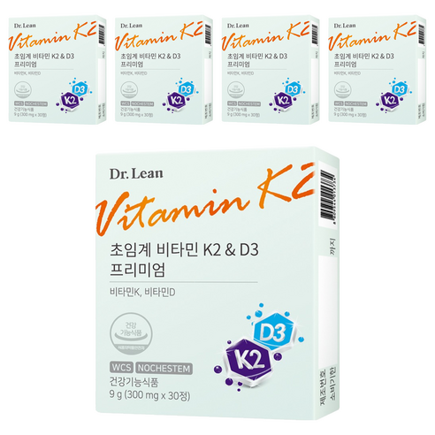 닥터린 초임계 비타민K2 & D3 프리미엄, 30정, 5개