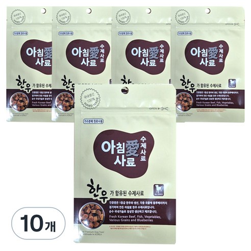 아침애 전연령 강아지 수제 소프트사료, 소, 200g, 10개