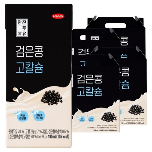 한미 완전두유 검은콩 고칼슘 두유, 190ml, 64개