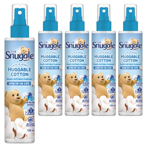 스너글 허거블 코튼 더블 소프트 섬유탈취제 본품, 150ml, 5개