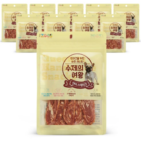 수제의여왕 강아지 간식, 연어스테이크, 70g, 10개
