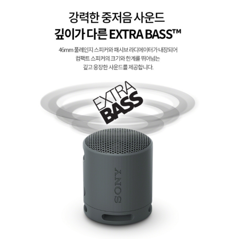 스피커폰 기능을 설명하는 소니 SRS-XB100