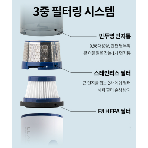 클래파 DC모터 다용도 미니 핸디형 무선청소기 후기 분석 - 간편한 먼지 비우기