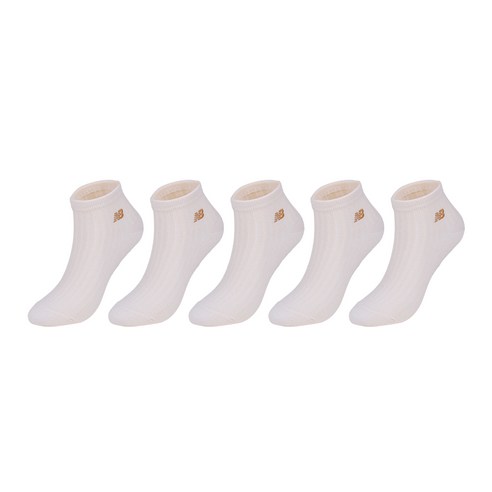 뉴발란스 여성용 자수 로고 단목 골지 양말 5켤레