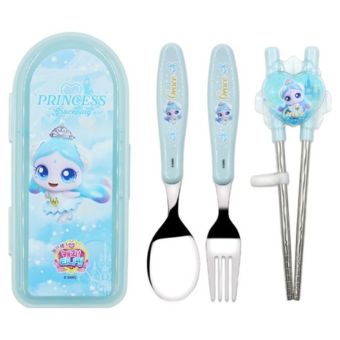 르번 프린세스 캐치티니핑 올인원 교정 젓가락 풀세트 사뿐핑 × 스푼 + 포크 + 젓가락 + 케이스 × 1세트, 사뿐핑 × 스푼 + 포크 + 젓가락 + 케이스 × 1세트 섬네일