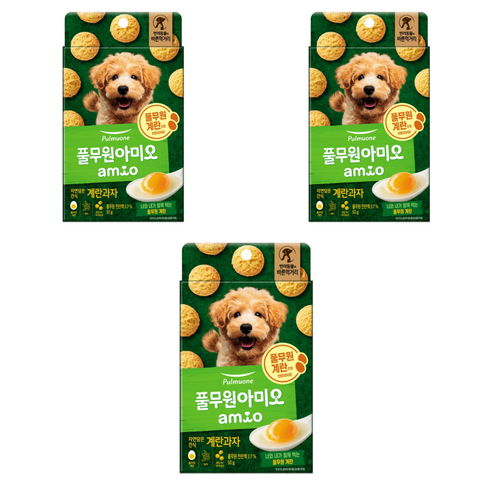 풀무원아미오 강아지 자연담은 간식, 계란맛, 50g, 3개