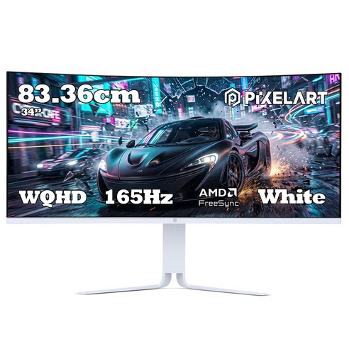 픽셀아트 WQHD 165Hz 울트라와이드 모니터 화이트, 83.36cm, PAQ3416W(일반)