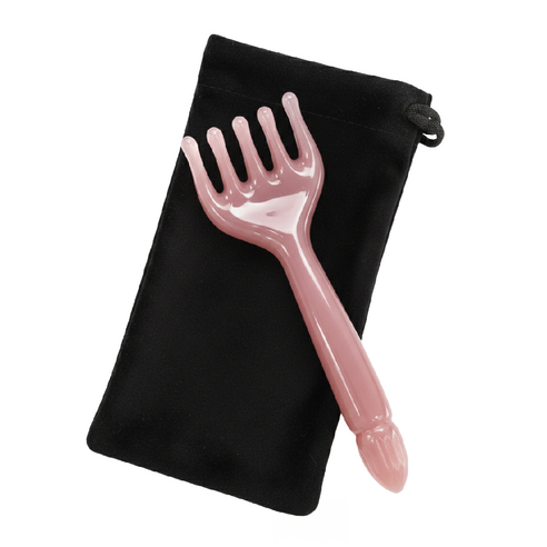아이작큐브 두피 괄사 머리 빗 마사지기, 딥핑크, 1개