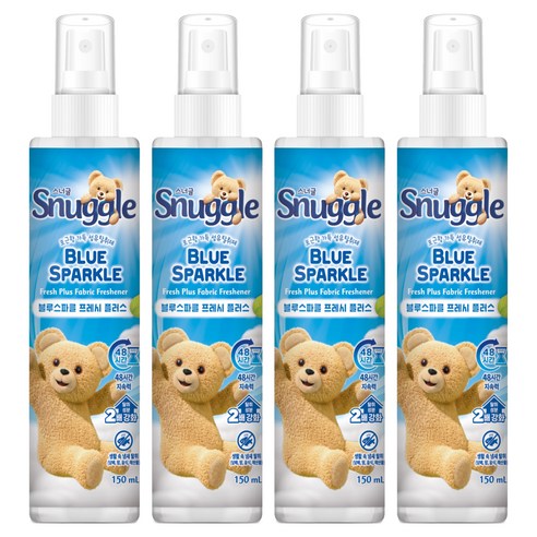 스너글 블루 스파클 프레시 플러스 섬유탈취제 본품, 150ml, 4개