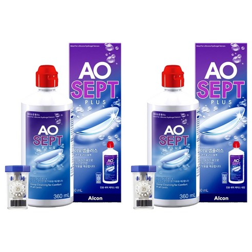 알콘 에이오셉 플러스 렌즈 세정액 + 렌즈 케이스, 360ml, 2개
