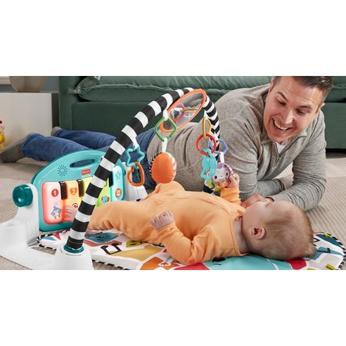 피셔프라이스 유아용 2025 뉴 킥앤플레이 피아노 짐 아기체육관 후기 분석 - 분리된 피아노 활용