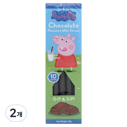 페파피그 초코맛 스트로우, 6g, 2개, 10개입