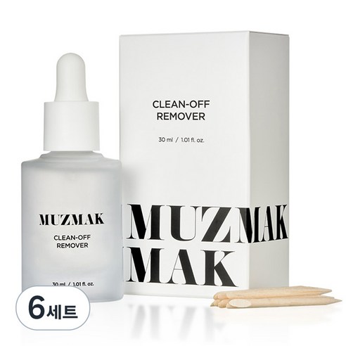뮤즈마크 클린 오프 리무버 + 우드스틱 10p, 6세트, 30ml