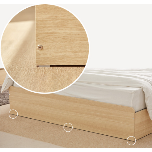 파로마 아몬드 수납 헤드 평상형 침대 + 본넬 라텍폼스 20t 매트리스 세트 방문설치 후기 분석 - 전체 설치 샷 2