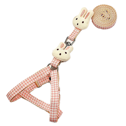 타이탄 고양이 조끼형 하네스 리드줄 120CM, 분홍색, 1세트