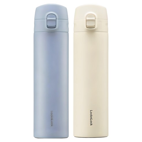 락앤락 데일리 슬림핏 원터치 텀블러, 블루, 아이보리, 400ml, 2개