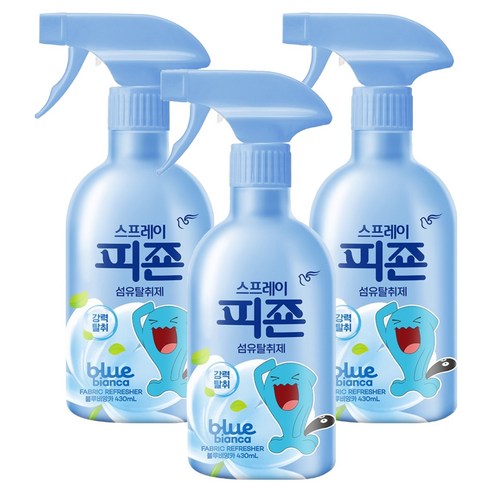 피죤 스프레이 강력 섬유탈취제 블루비앙카, 430ml, 3개