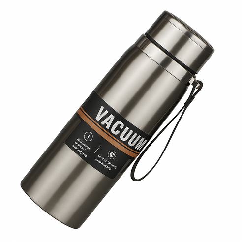 워터하마 대용량 진공 스테인레스 304 텀블러 스포츠 보온병, 실버, 800ml, 1개
