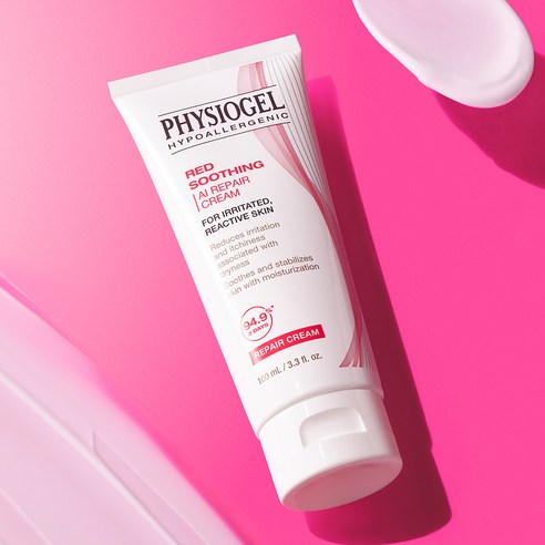 피지오겔 레드 수딩 AI 리페어 크림, 100ml, 1개 후기 분석 - 손등 테스트 사진