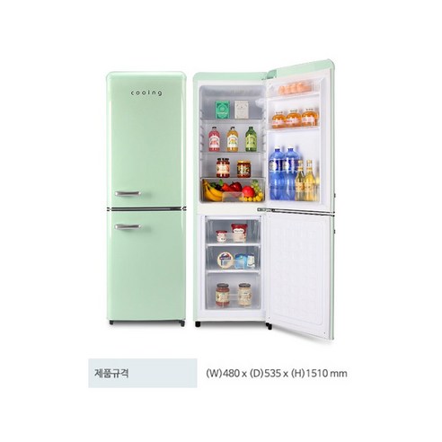 쿠잉전자 레트로 콤비 151L 2도어 냉장고 방문설치 이미지 2