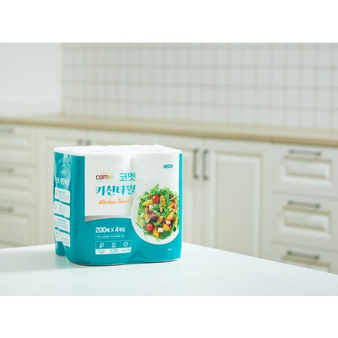 코멧 천연펄프 키친타월 200매, 4개 솔직 후기 | 실사용자 리뷰 분석 - 상품 이미지 3