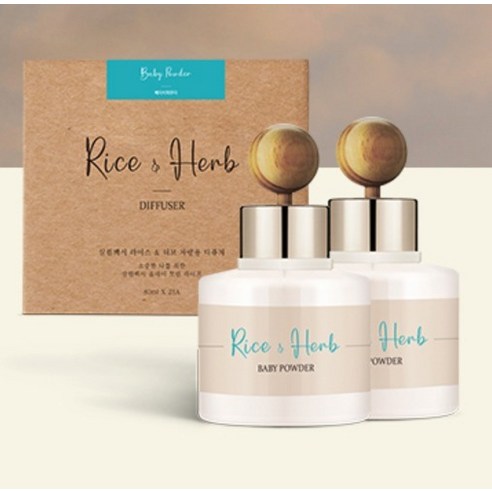 살림백서 라이스 앤 허브 차량용 디퓨저 80ml 본품 2p + 우드볼 스틱 2p + 부착 스티커 2p 이미지 2