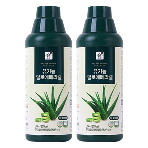 맑은농장 유기농 알로에베라 겔, 1.05L, 2개