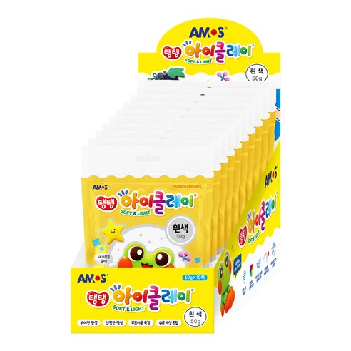 아모스 아이 클레이 파우치 10p, 흰색, 50g, 10개