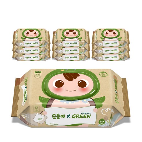 순둥이 그린 에디션 유아물티슈 캡형 55평량 실사용 후기 | 효과 있을까? 썸네일