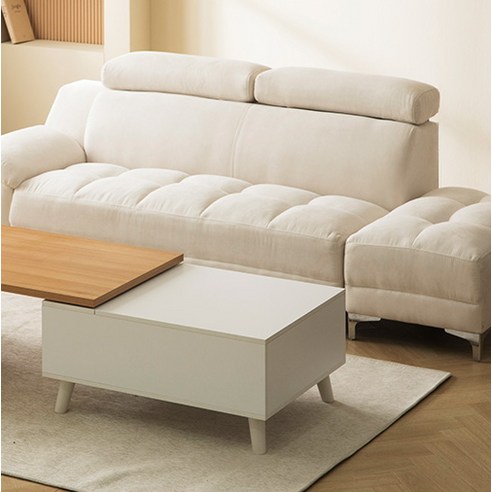 파로마 올랜도 아쿠아텍스 3인용 소파 + 스툴 세트 방문설치 후기 분석 - 거실 배치 컷 1