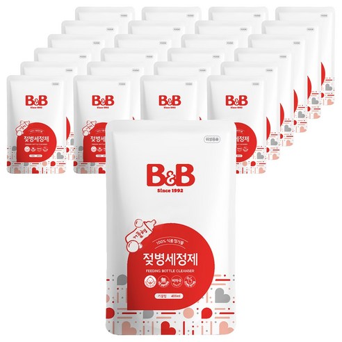 비앤비 젖병세정제 거품형 리필, 400ml, 25개