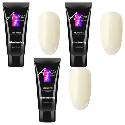 미스치어링 스위스녹스 손톱 연장 재료 베이직 폴리젤 15ml, 밀크화이트, 3개