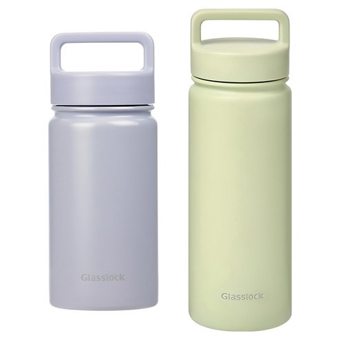 글라스락 스포티 핸들 텀블러 500ml + 350ml, 500ml(페일그린) + 350ml(페일라벤더), 1세트 500ml(페일그린) + 350ml(페일라벤더), 1세트