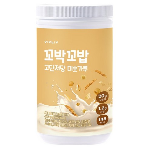 꼬박꼬밥 고단저당 단백질 쉐이크 미숫가루 대용량, 1개, 400g