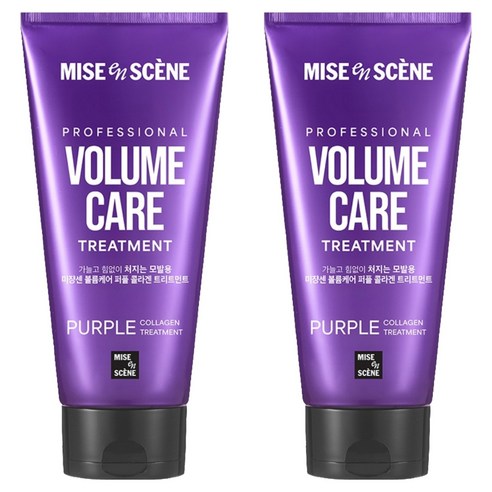미쟝센 볼륨케어 퍼플 콜라겐 트리트먼트 프루티 플로럴향, 2개, 330ml
