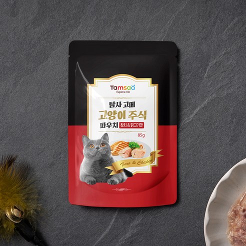 탐사 고메 고양이 주식 파우치 참치&닭고기 이미지 3