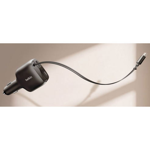 벨킨 오토릴 케이블 내장형 차량용 초고속 충전기 후기 분석 - 고속 충전 로고 확인