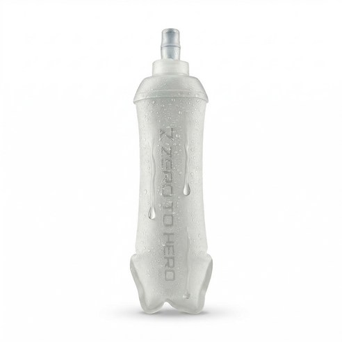 제로투히어로 소프트 플라스크 접이식 휴대용 러닝 물통, 화이트, 1개, 500ml