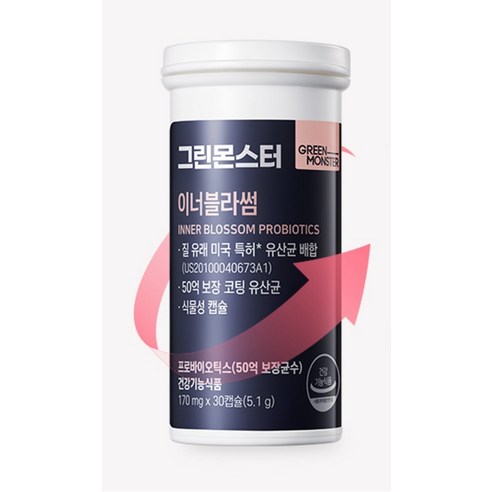 그린몬스터 질 유래 여성 유산균 이너블라썸 50억 CFU 30정, 1개 이미지 2