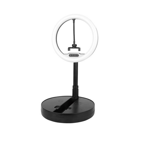 컴썸 휴대용 링라이트 조명, LED-270(블랙), 1개