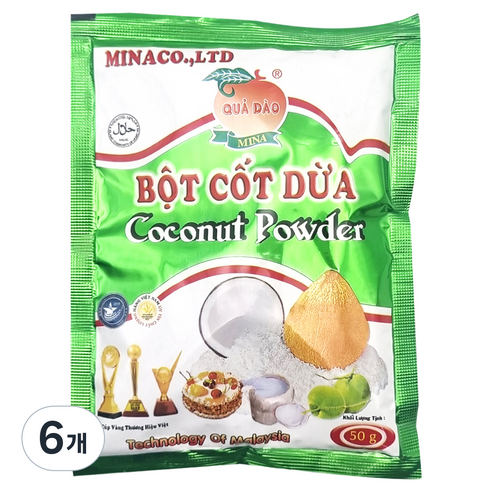 QUODAO 코코넛밀크 파우더, 50g, 6개